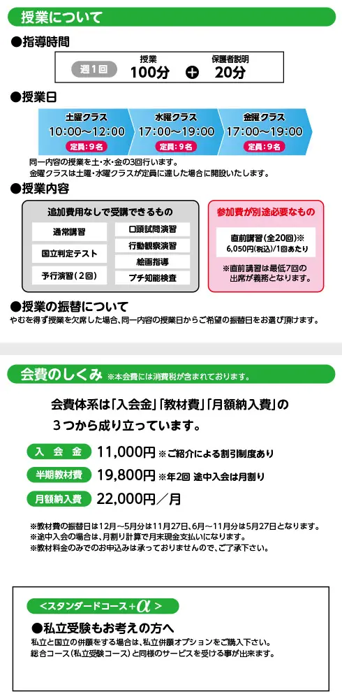 附属小専願教室みつばふぞっく ＜スタンダードコース＞
